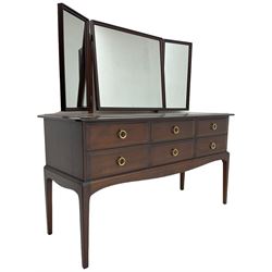 Stag Minstrel - triple mirror back dressing table, fitted with six drawers