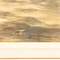 Arthur Dean (British 19th/20th Century): Fishing Coble and Steam Trawler, watercolour signed 48cm x 74cm 