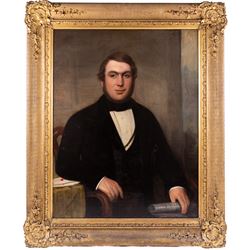 English School (19th Century): Portrait of a Merchant, oil on canvas in in gilt frame unsigned 90cm x 70cm