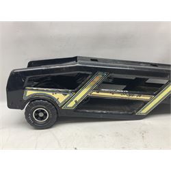 Tonka - five large scale steel pressed vehicles comprising Cement Mixer, Car Transporter, Mobile Crane and two Dumper Trucks (5)