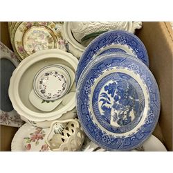 Coalport 'Tintern' pattern coffee service for six, Royal Stafford 'Rochester' teawares, Sutherland China 'Exotic' teawares, Royal Doulton 'Pastorale' cake plate, teacups and saucers etc