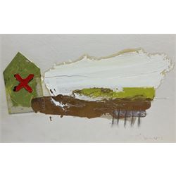 Tim Copsey (Northern British contemporary): Abstracts, two mixed medias on card signed max 39cm x 56cm (2) (unframed)