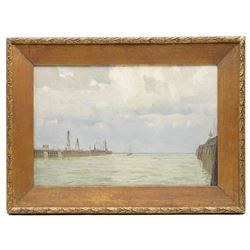 John Clifford (British 1934-): 'Great Yarmouth Harbour', oil on board signed 39cm x 49cm; C B Wood (British early 20th century): 'Gorleston Harbour', oil on canvas board signed and dated 1930, titled verso 33cm x 50cm (2)