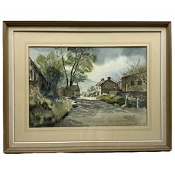 Sam Chadwick (British 1902-1992): 'Appletreewick Yorkshire Dales' and Lake Landscape, near pair watercolours max 41cm x 60cm (2)