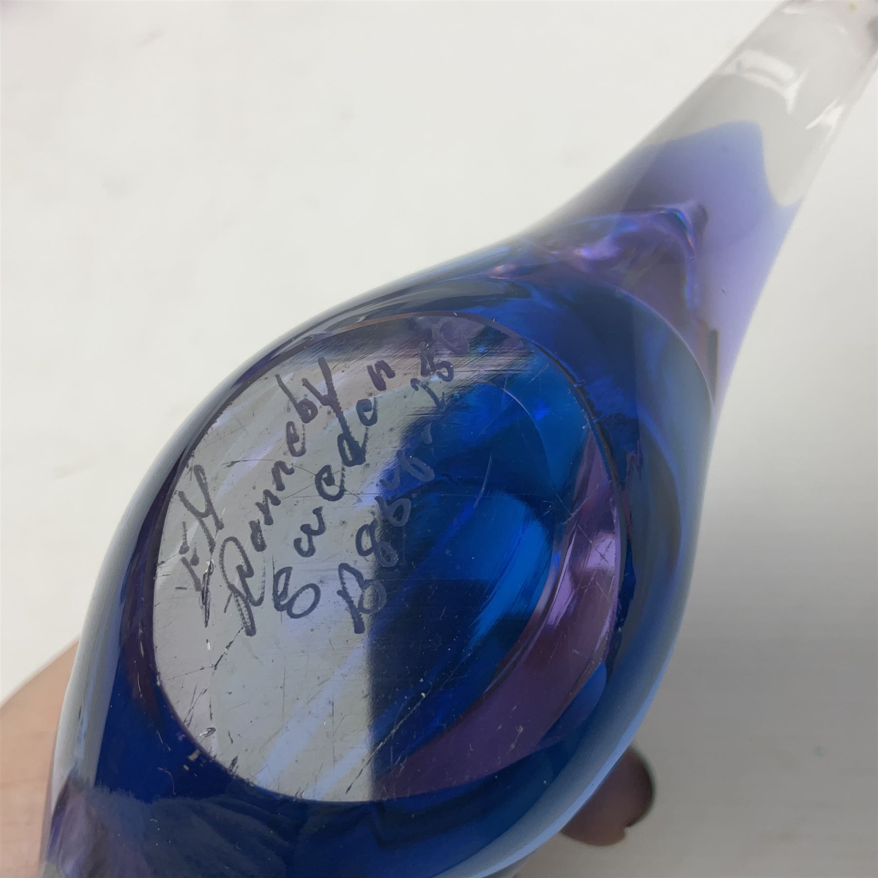 Dartington Crystal decanter, Caithness glass vase and a FM Ronneby glass fish