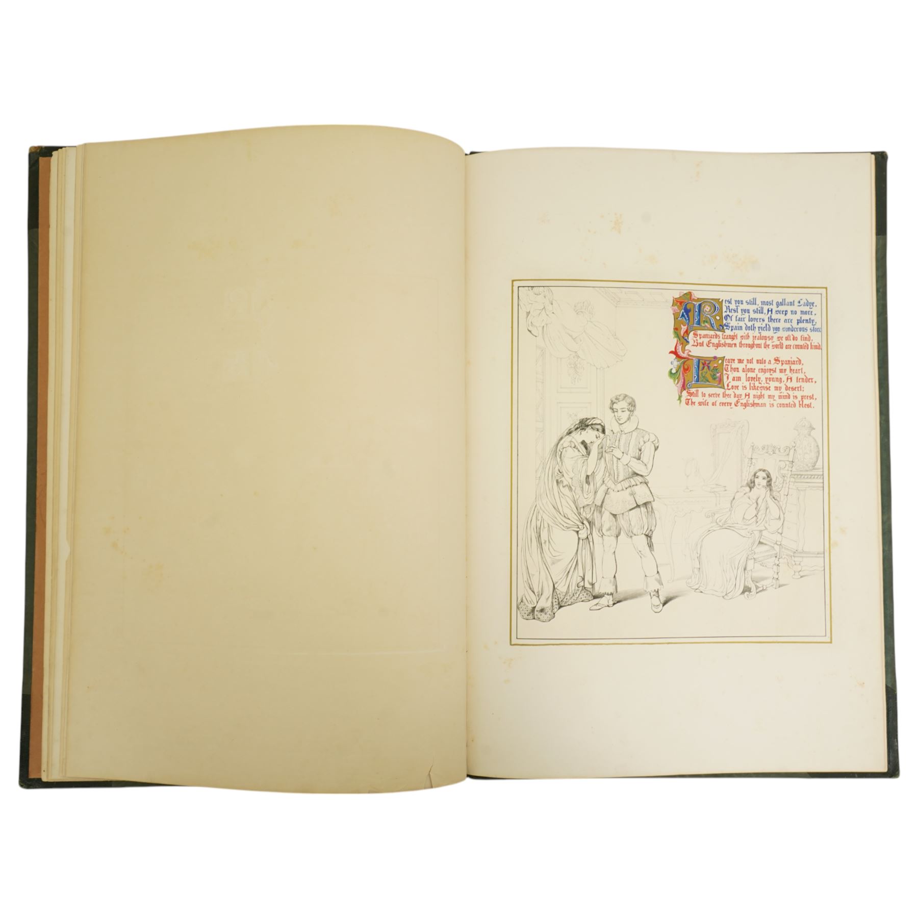 Lady Dalmeny (Illus) - 'The Spanish Ladye's Love', eight leaves plus decorative frontispiece published by Dickinson & Son 1846, large folio , original boards  