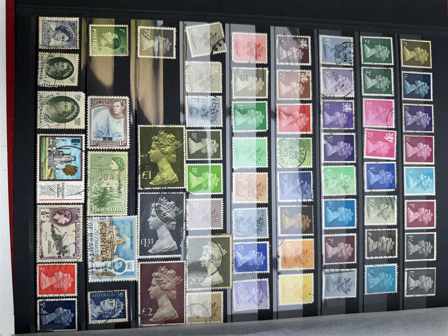 Great British and World stamps, including Paraguay, Iran, Peru, Poland, Portugal, Westminster 'The King George VI 1946 Victory' and 'The 1966 Crown Agents Churchill' stamp collections each in ring binder folder, other commemorative stamps etc, housed in various stockbooks, albums and loose, in one box