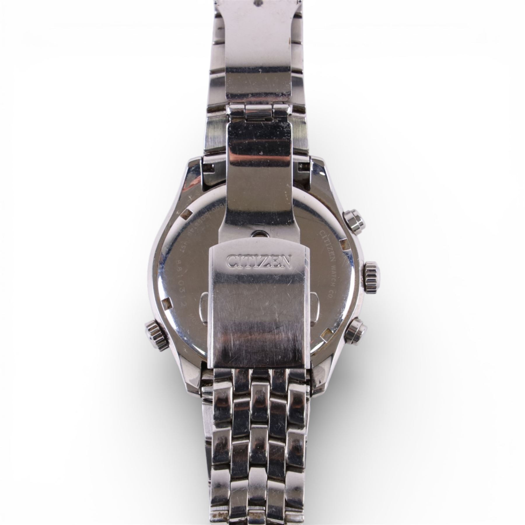 Citizen Eco-Drive Chronograph wristwatch WR100 on stainless steel strap