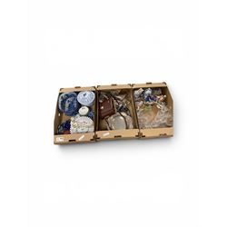 Collection of Staffordshire style houses together with silver plate and similar items, in ...