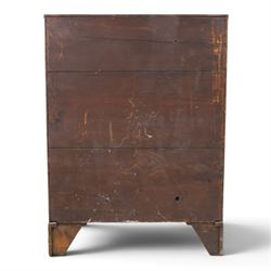 Edwardian mahogany tall chest, rectangular top with reeded edge, above two short over four long graduating drawers, raised on bracket feet