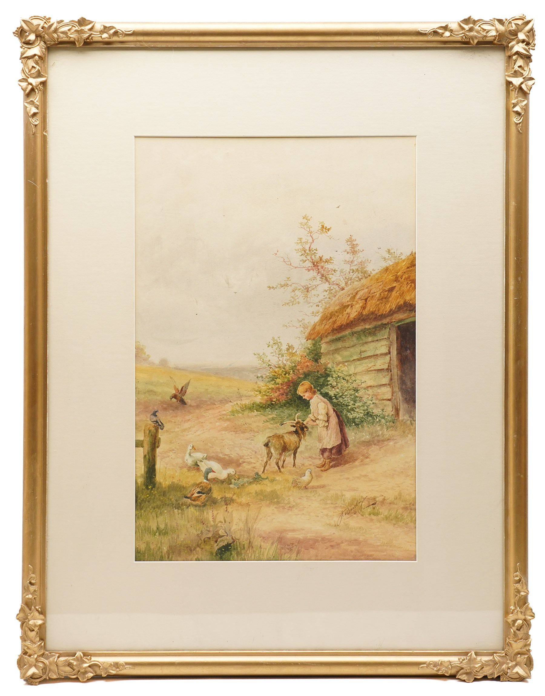 Horace Hammond (AKA James Barclay) (British 1842-1926): Pastoral Views, set of three watercolours signed, in matching gilt frames 43cm x 28.5cm (3)