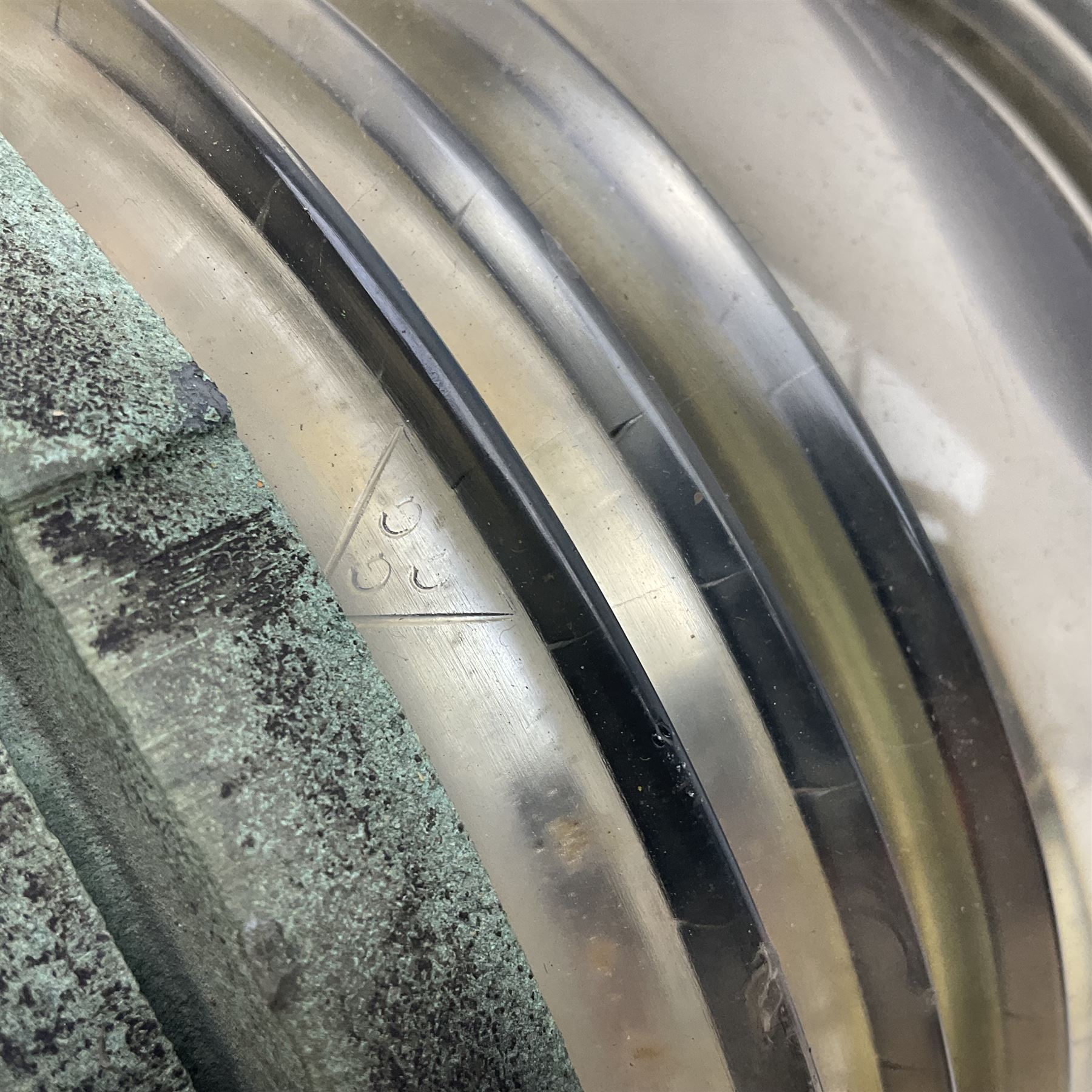 Two port and starboard brass lamps, each with a plaque marked 'Noack as Lanterne KL.A Serie 700 Type 704D Babord', ribbed green and red glass shades, H44cm