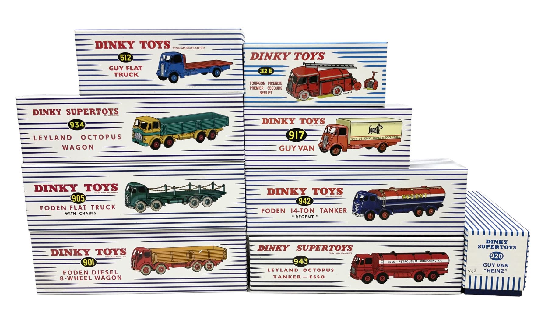 Nine Atlas Dinky die-cast models including, Guy Van 