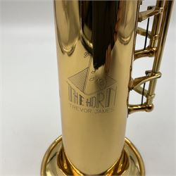 Trevor James The Horn Classic II brass straight soprano saxophone, serial no.T1255; in lightweight carrying case with accessories