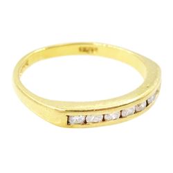 18ct gold diamond half eternity ring, channel set with eight round brilliant cut diamonds, London 1990