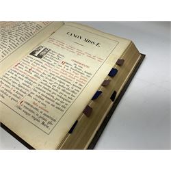 Six 19th century leather bound books of music comprising Graduale Juxta Missale Romanum and Antiphonarium Romanum. Both 1828 Divione; Graduel Romain and Psautier Romain. Both 1859 Digne/Paris; Graduel Romain. 1872 Marseille; and Missale Romanum. 1853 Mechliniae (6)