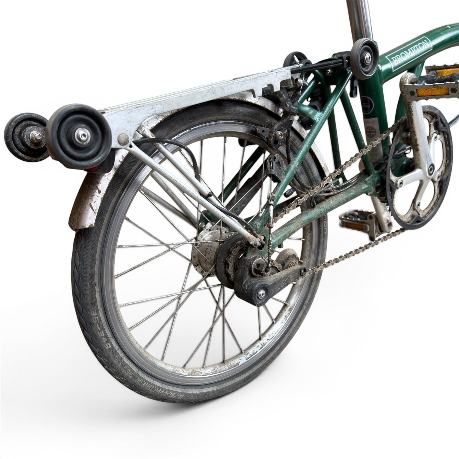 Brompton folding bicycle in green finish
