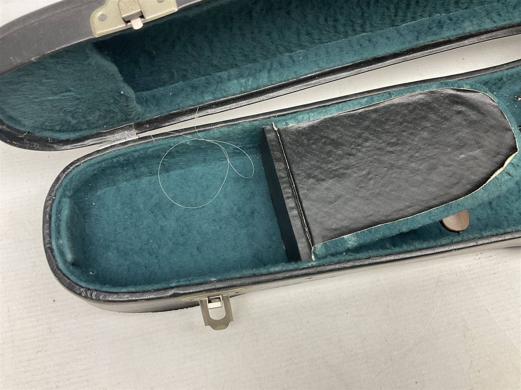 French violin c1900 labelled Guadagnini with 35.5cm two-piece maple back and ribs and spruce top, labelled 'Joannes Baptista Guadagnini Pla Centinus Fecit Mediolani 17**' L59cm overall; in hard carrying case