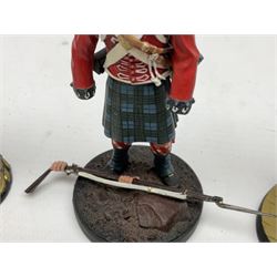 Ten various composition figures of French soldiers, possibly by Elastolin, H9cm; and eight lead figures of French soldiers; together with five modern metal figures of soldiers (23)