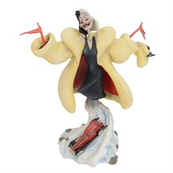 Grand Jester Studios Disney Showcase Collection figures, comprising Cruella De Vil, Ursula, Maleficent, Dragon, all boxed