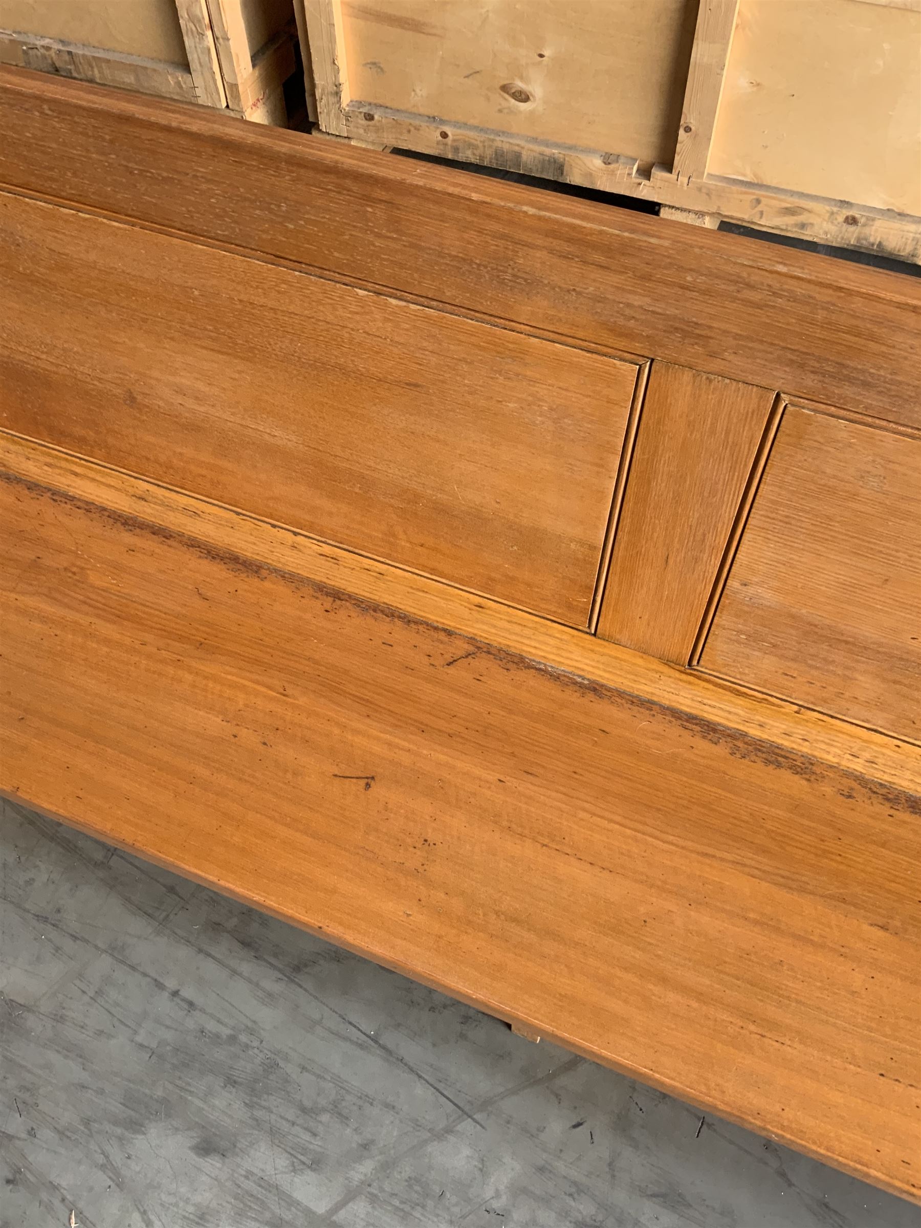 Early 20th century sycamore/oak church pew (image is a sample, each lot will vary slightly) - THIS LOT IS TO BE COLLECTED BY APPOINTMENT FROM DUGGLEBY STORAGE, GREAT HILL, EASTFIELD, SCARBOROUGH, YO11 3TX