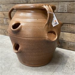 Glazed terracotta strawberry pot