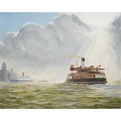 Norman Colebourne (British 1908-1992): 'December Sunshine' Off Liverpool, oil on board sig...