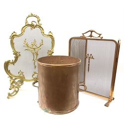 Metal fireguard with scroll decoration, 