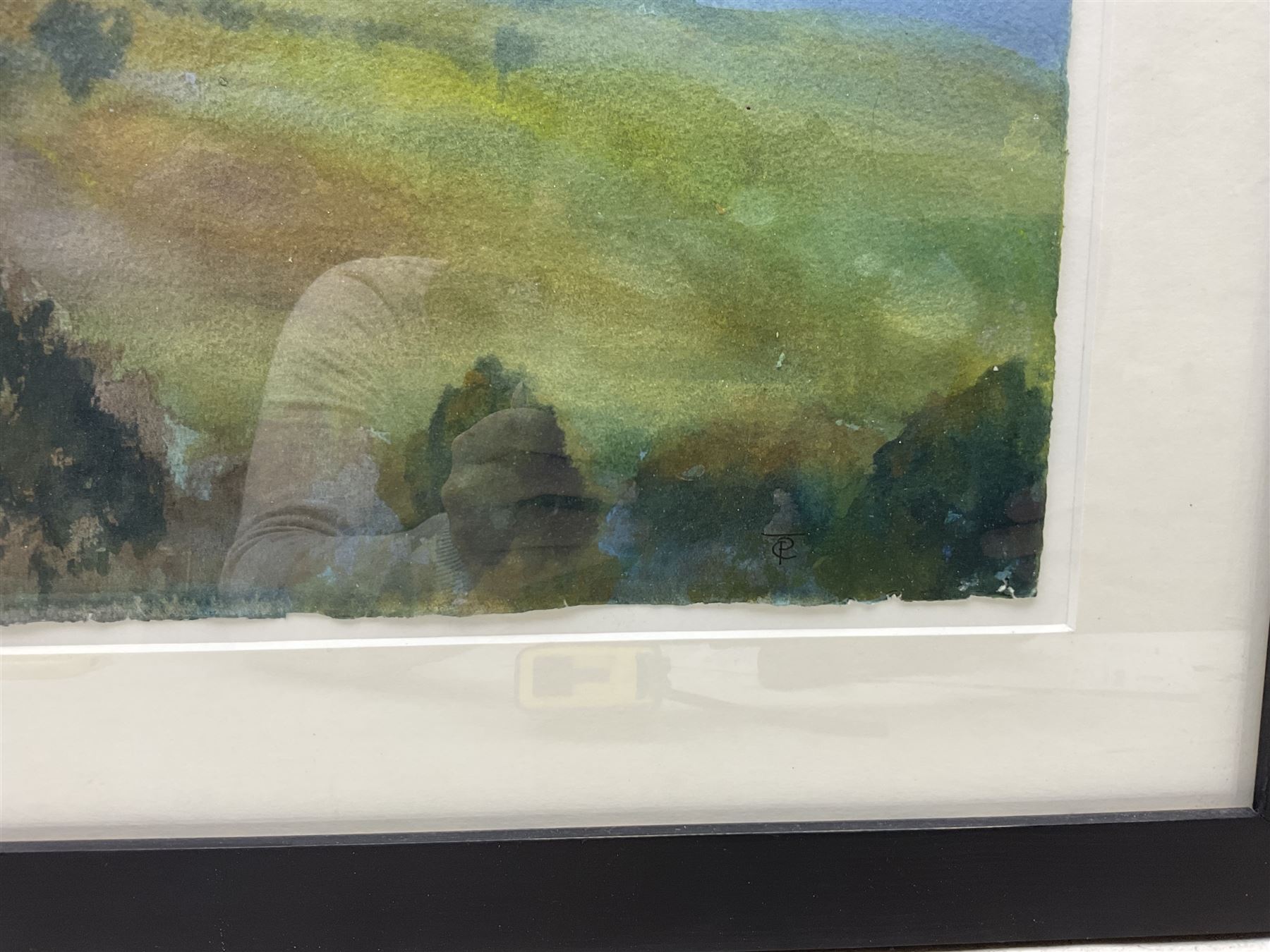 Philip Charles Turner (British 1949-): Moonlit Landscape, watercolour signed with monogram 39cm x 77cm 