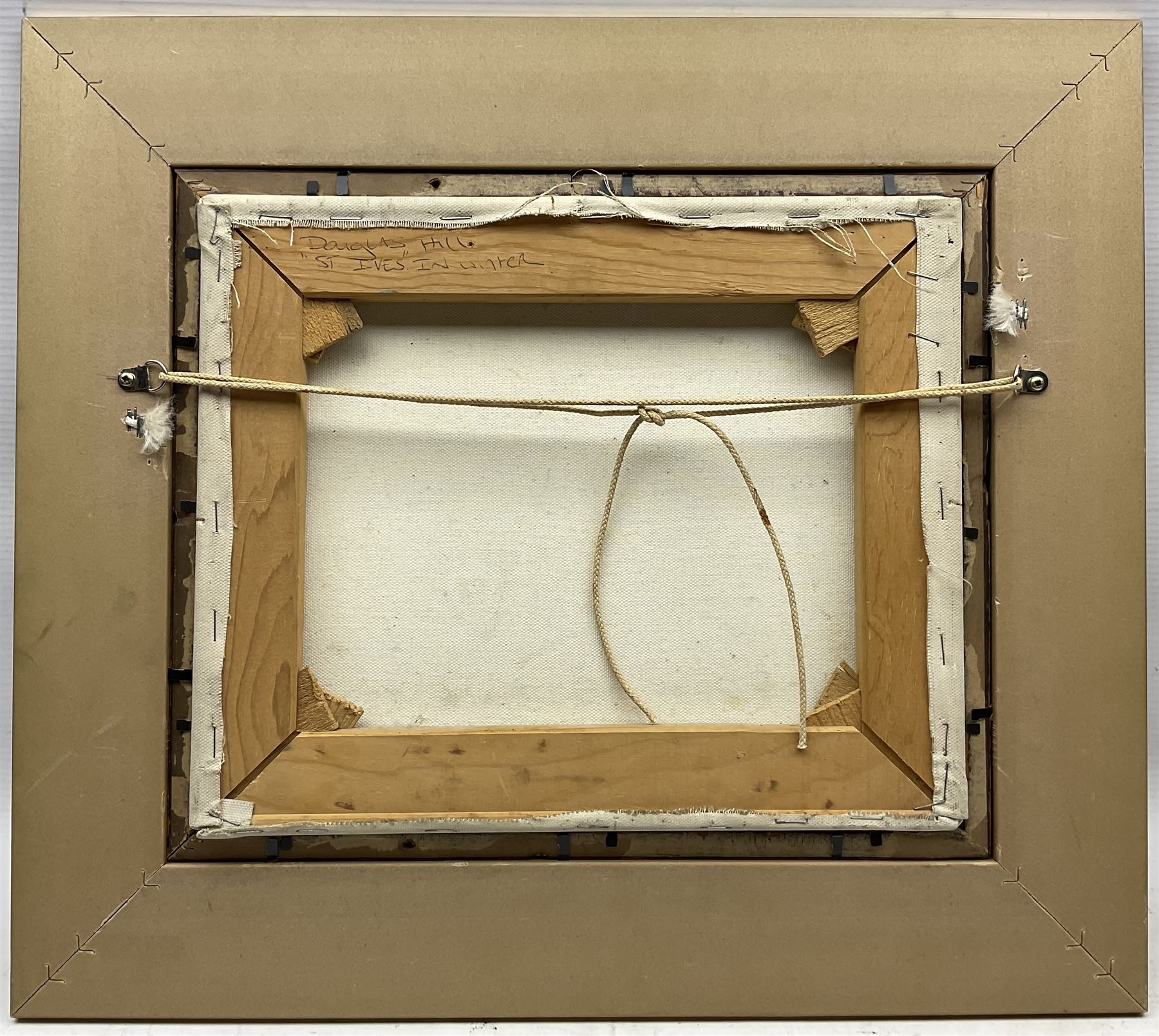 Douglas Hill (British 1953-): 'St Ives in Winter', oil on canvas signed, titled verso 24cm x 29cm 