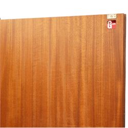 G Plan - 'Fresco' teak double fitted gentleman's wardrobe, twin doors enclosing two sections, a single clothes rail and drawers and shelving, on a recessed plinth base