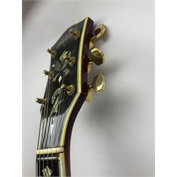 American Gretsch Super Chet semi-acoustic guitar, 1960s/70s, with 'pots' on scratch plate, serial no.5 2071, L111cm overall;  in original hard carrying case  