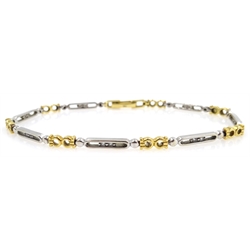  18ct yellow and white gold stone set bracelet, stamped 750  
