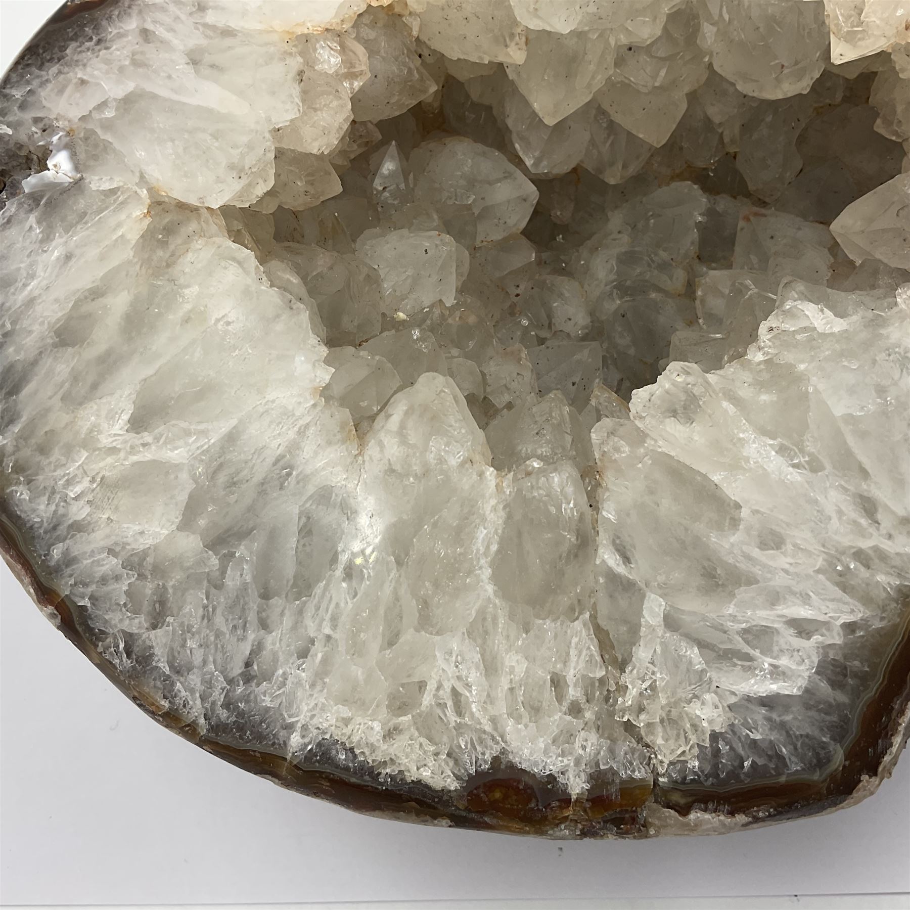 Amethyst crystal geode cluster, with well-defined crystals of various sizes, L22cm