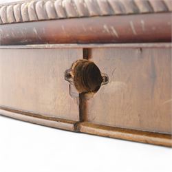 Early 20th century dining table, moulded oval top with gadroon carved edge, fitted with two additional leaves, raised on cabriole legs with shell carved knees and claw and ball feet