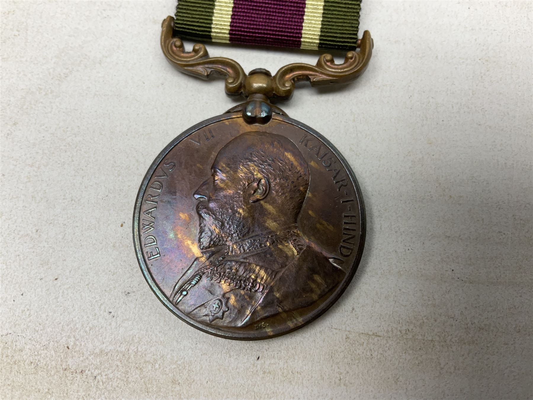 Edward VII Tibet 1903-4 bronze medal awarded to 481 Cooly Astarlir S & T Corps; with ribbon