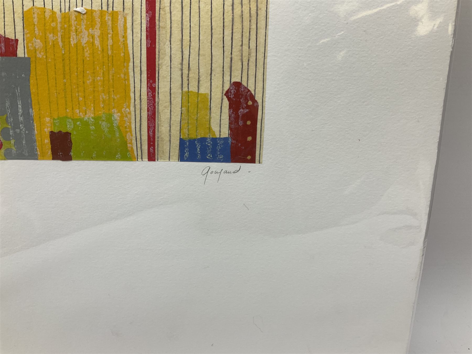 Anne Goujaud (French 1954-): 'Lighthouse I' and 'Lighthouse II', pair monotypes signed 30cm x 30cm (2) (unframed) 