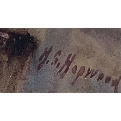 Henry Silkstone Hopwood (Staithes Group 1860-1914): Fisherman sitting on the Harbour Wall, watercolour signed 23cm x 29cm