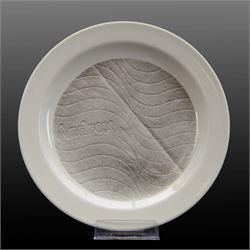 Alice Aldis (British 2002-); 'Toilet Paper Ornamentation - Collection One', hand-bound catalogue; together with three transfer-printed plates, largest D20cm 