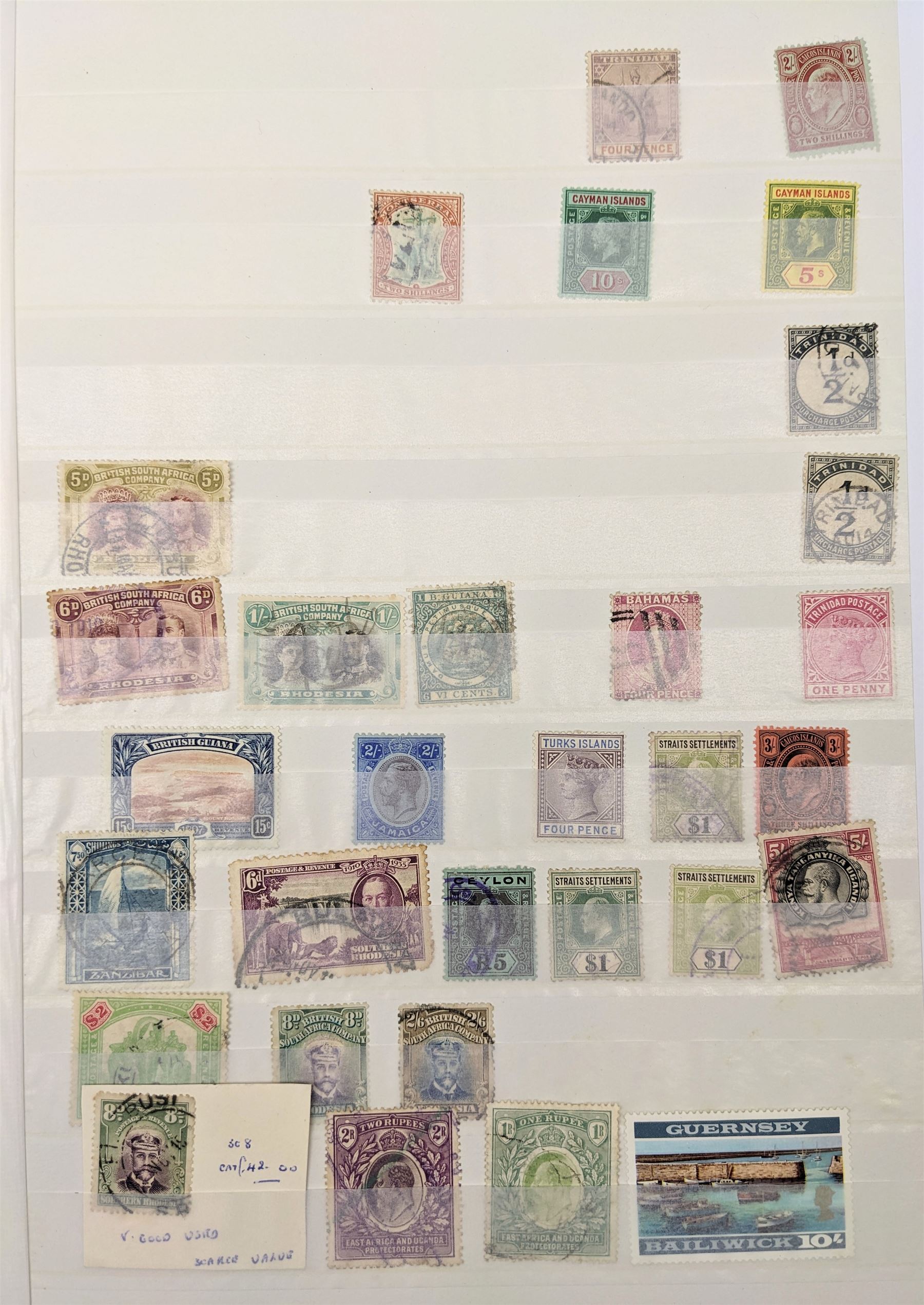 Queen Victoria and later World stamps, including Canada, Bermuda, Gibraltar, St Lucia, Trinidad, New Zealand, Cape of Good Hope etc, various values and monarchs , mint and used, housed in a green stockbook