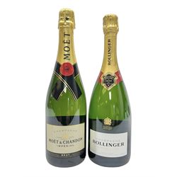 Bollinger special cuvee champagne, 75cl 12% vol, and Moet & Chandon imperial champagne, 750ml, 12% vol (2)