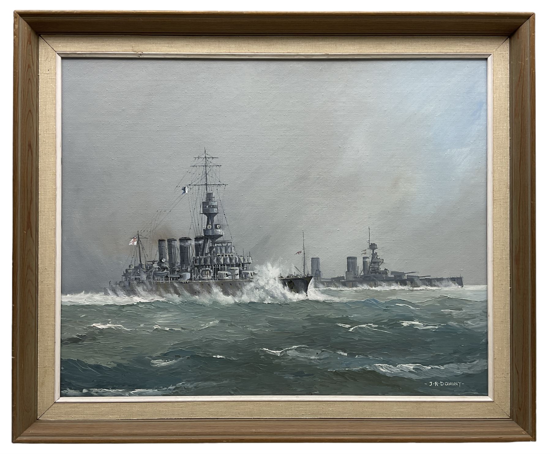 John Rohan Dominy (British 1926) British Naval Convoy, oil on board