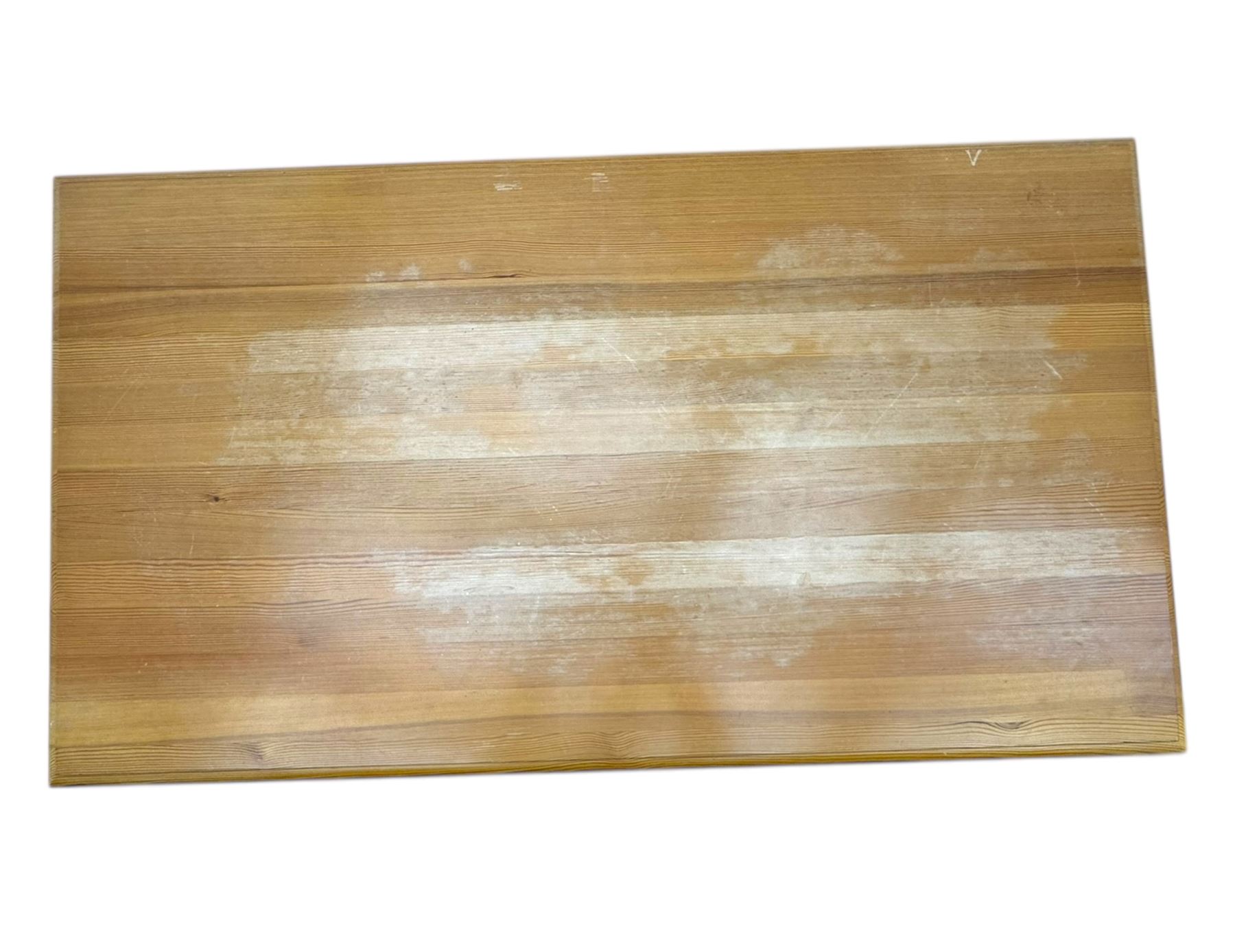 Laura Ashley - contemporary pine dining table, rectangular top with moulded edge, raised on square supports with chamfered lower sections