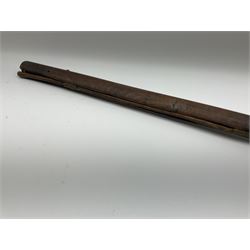 19th century flintlock musket for restoration or display, the repaired walnut full stock with brass mounts and under barrel ramrod L176cm