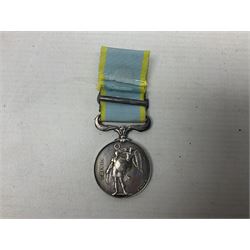 Victoria British Army Crimea medal with Sebastopol clasp, unnamed, with ribbon