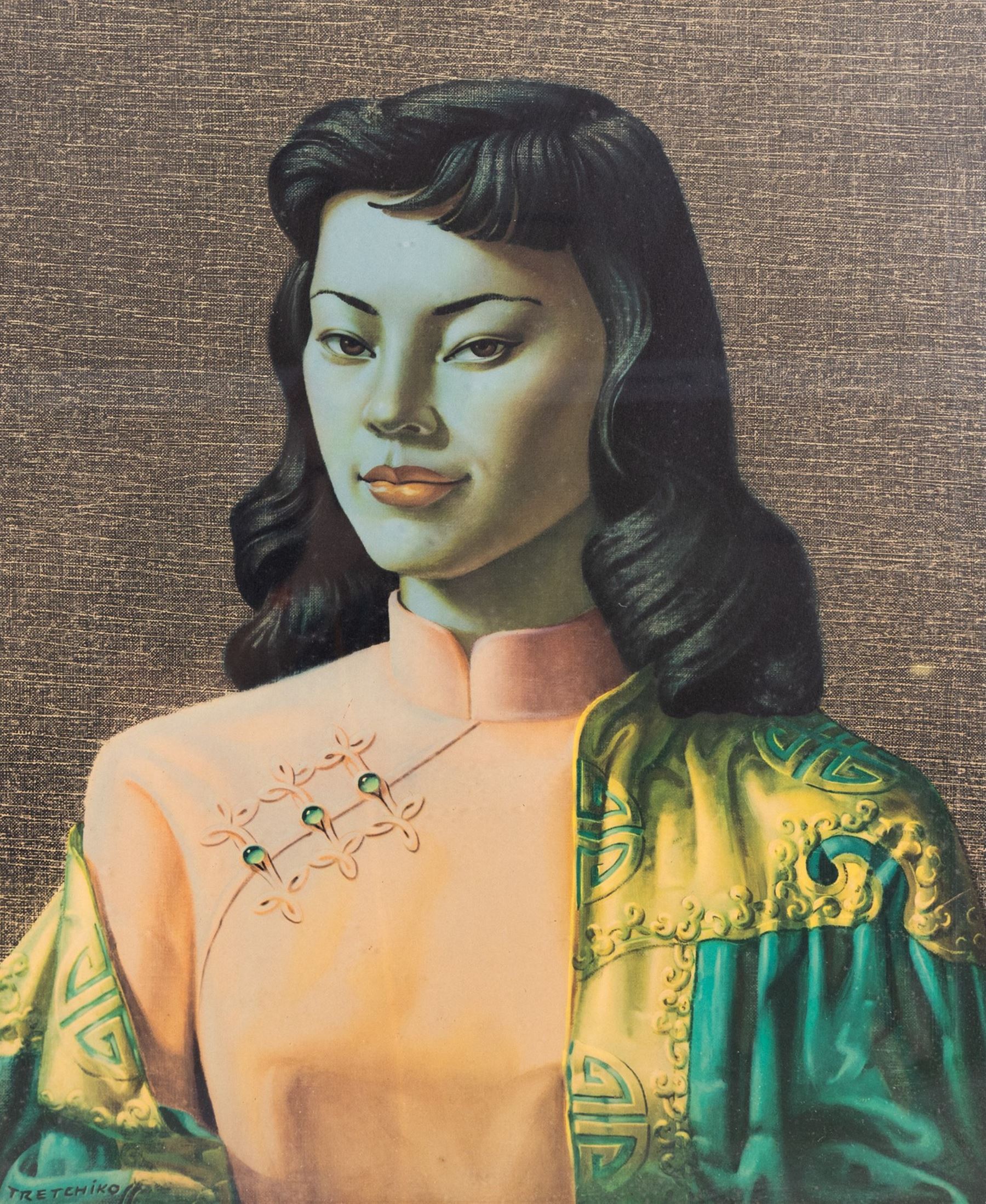  After Vladimir Tretchikoff (Russian/South African 1913-2006): 'Miss Wong', colour print 60cm x 50cm