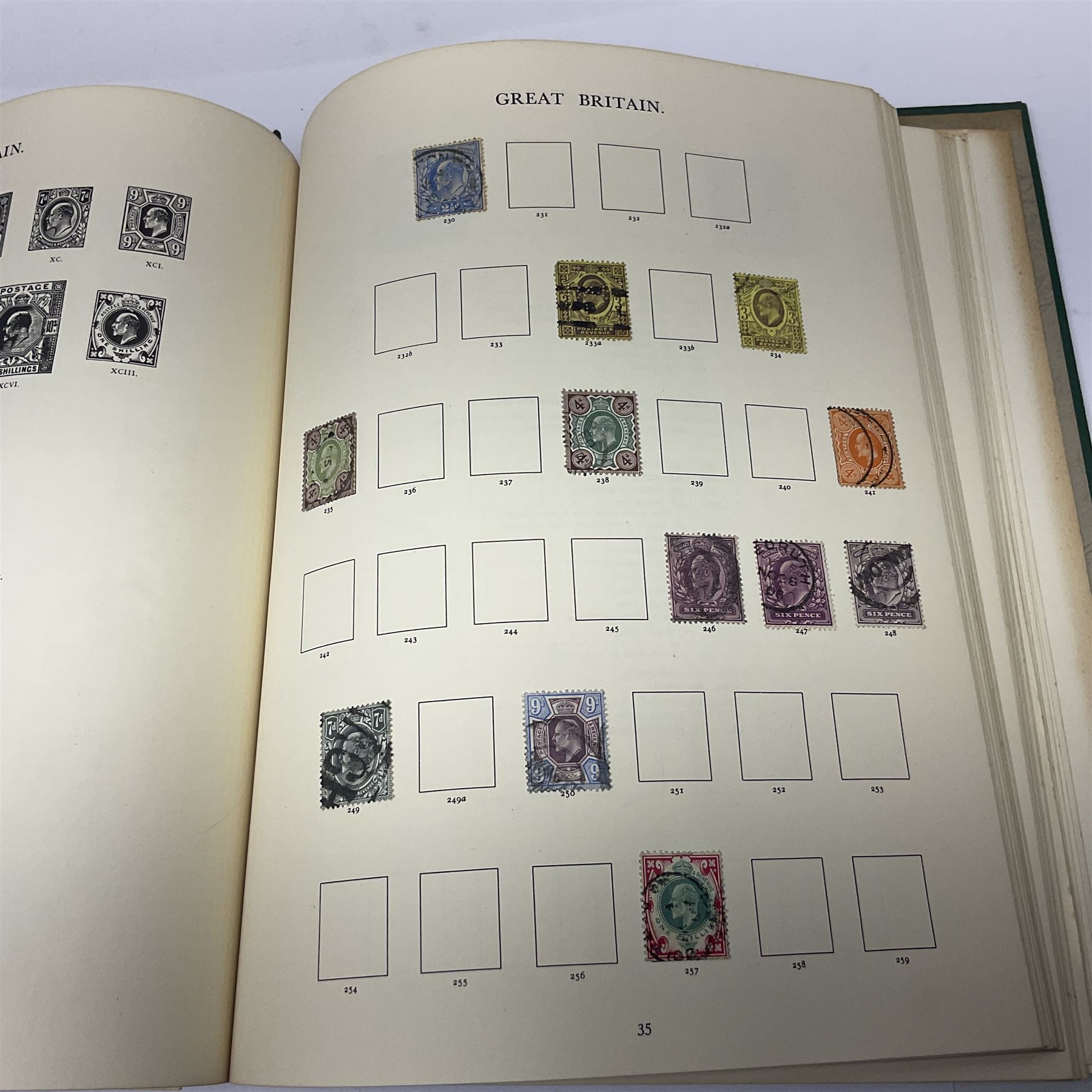 Great British Queen Victoria and later stamps, including perf penny reds, half penny 'bantam', King George V half crown seahorse, Queen Elizabeth II pre-decimal issues etc, housed in a green 'Windsor Album'