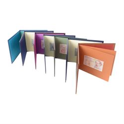 Seven Bank of England limited edition presentation pack pairs of banknotes, all with matching serial number 999966, comprising Gill five pound series D and E prefixes SE90 and A01, Kentfield five pound series E prefixes W18 and AA01, Kentfield ten pound series D and E prefixes KR30 and A01, Kentfield ten pound series E prefixes X40 and DD01, Gill twenty pound series D and E prefixes 20X and A01, Kentfield series E prefixes W35 and X01, and Kentfield series D and E prefixes E30 and A01, housed in leatherette binders manufactured by the Bank of England, 