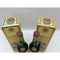 Two Glenlivet 12 year old, single malt Scotch whisky, 700ml 70% vol, each in original Classic Golf Clubs of Scotland Carnoustie presentation tin