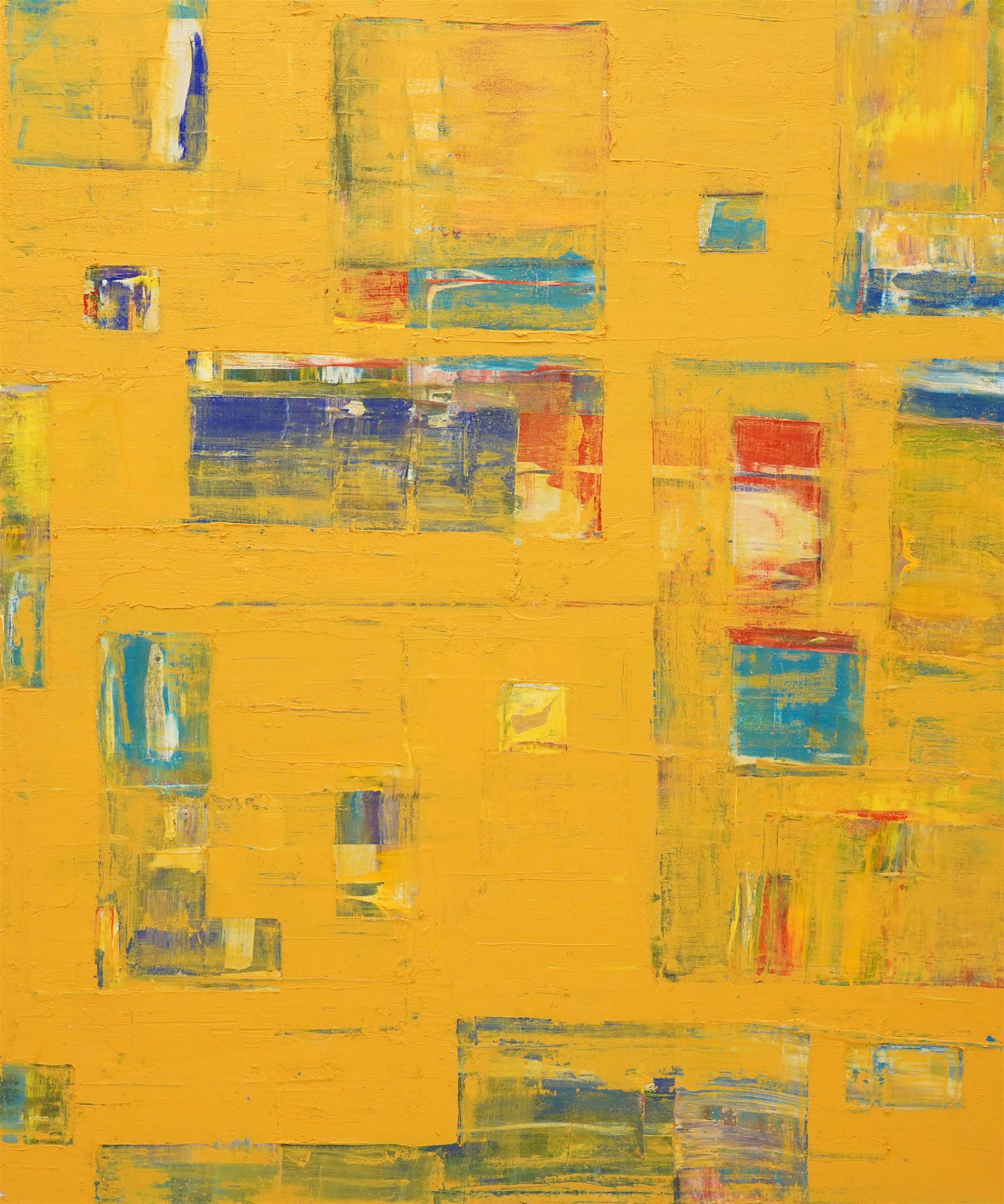 Gillian Ross Kelsey (British 1935-2025): 'Mango Dreams', mixed media on canvas unsigned 129cm x 107cm (unframed)